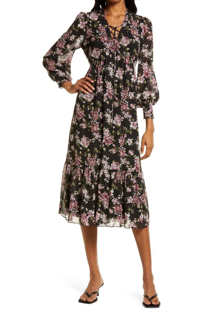Floral Long Sleeve Midi Dress | Fall Dress | Fall Outfit  | Nordstrom