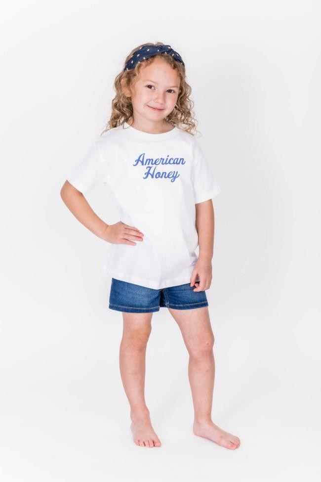 Kids American Honey Graphic Tee White | The Pink Lily Boutique