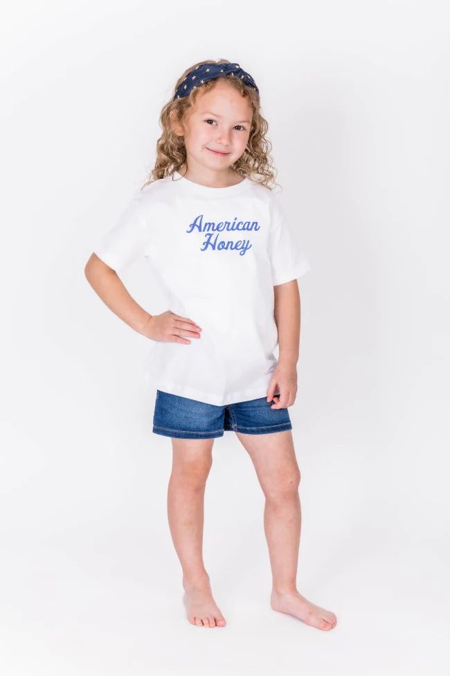 Kids American Honey Graphic Tee White | The Pink Lily Boutique