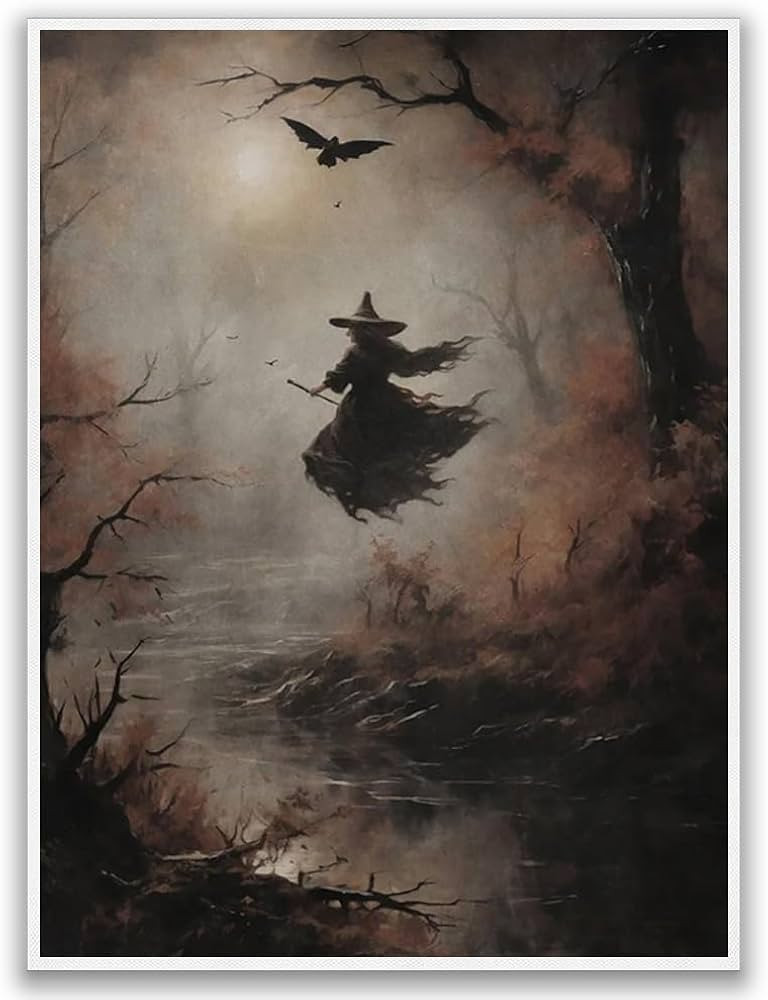 Vintage Witch Posters,Witch in the woods print,Halloween dark academia,witchy farmhouse decor,Hal... | Amazon (US)