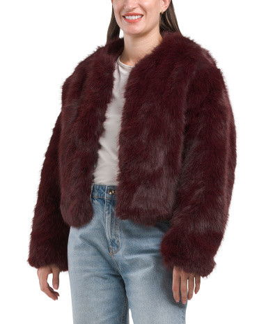Faux Fur Cropped Sophie  Jacket | TJ Maxx