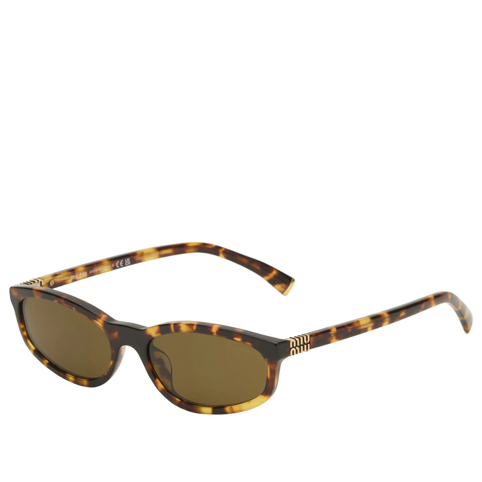 Miu Miu Eyewear Women's A06S Regard Sunglasses in Honey Havana/Dark Brown | END. Clothing