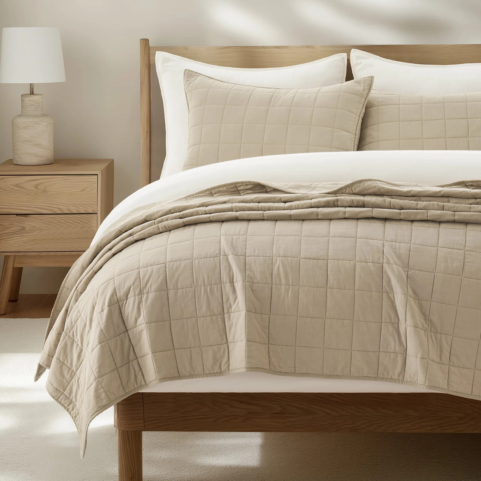 100% Cotton Box Stitch Quilt Set | Wayfair North America