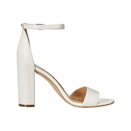 Sam Edelman Yaro Ankle Strap Sandal Heel Bright White Dress Nappa Leather | Walmart (US)