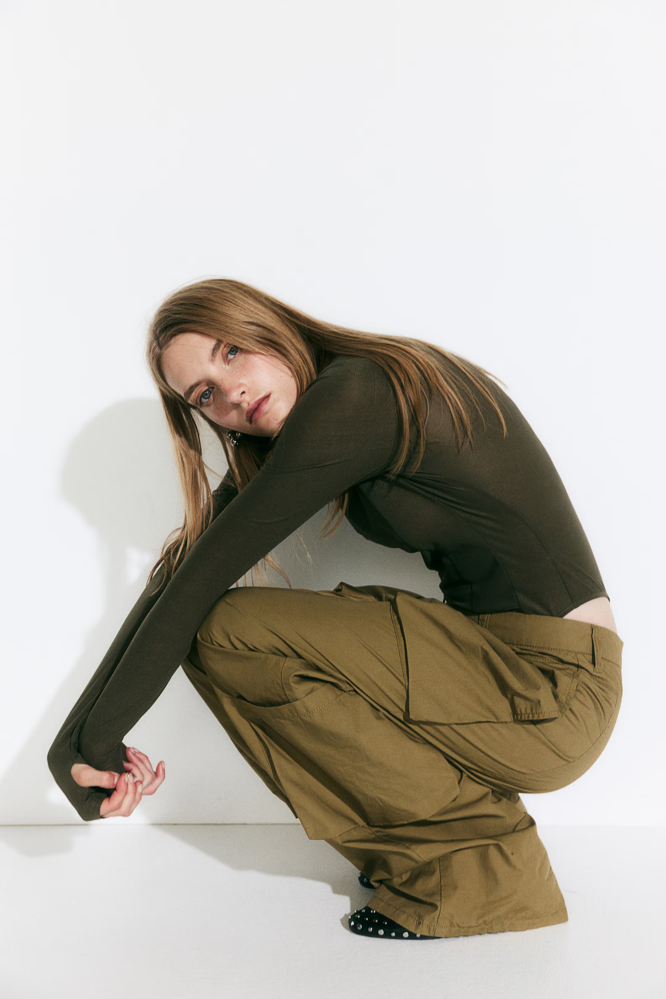 Cotton Cargo Pants - Beige - Ladies | H&M US | H&M (US + CA)