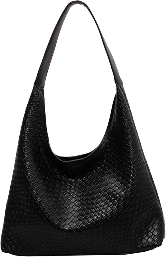 Woven Leather Bag, 15inch Large Capacity Leather Shouder Bag, Waterproof Soft Leather Woven Tote ... | Amazon (CA)