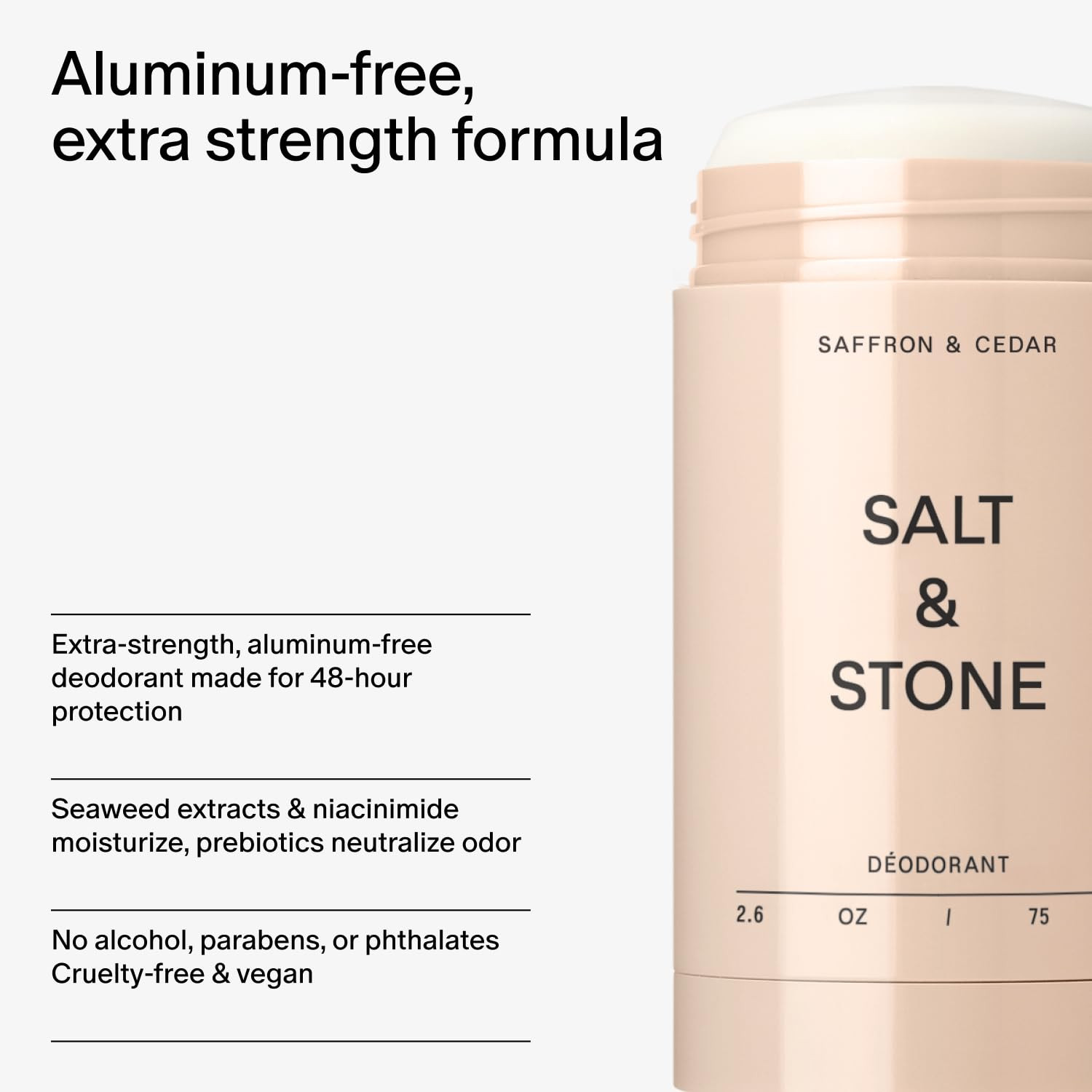SALT & STONE Deodorant | Extra Strength Natural Deodorant for Women & Men | Aluminum Free with Se... | Amazon (US)