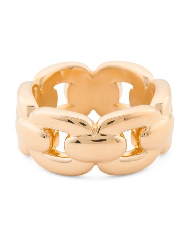 Made In Italy 14k Gold Horsebit Chain Ring | TJ Maxx