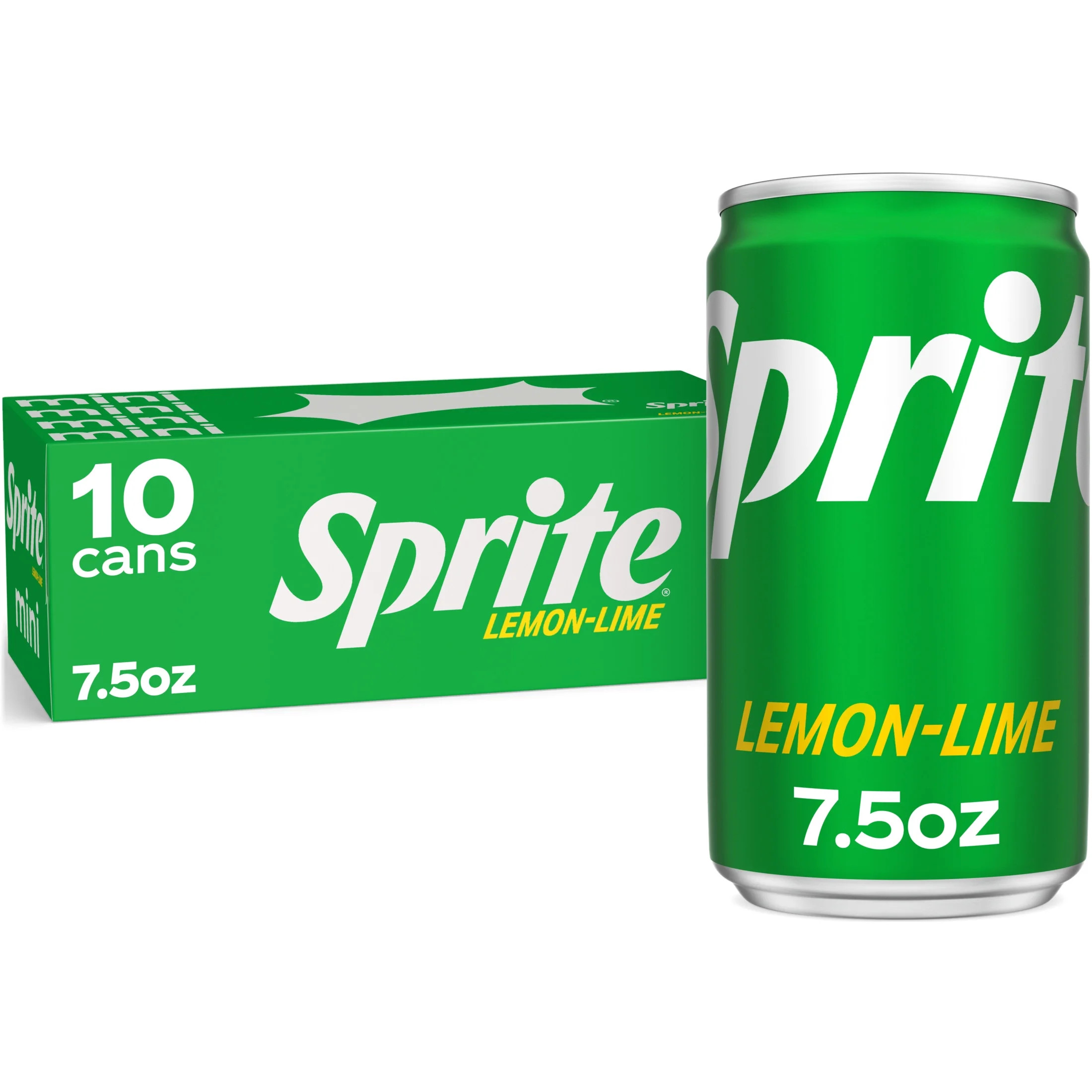 Sprite Lemon Lime Mini Soda Pop Soft Drink, 7.5 fl oz, 10 Pack Cans | Walmart (US)