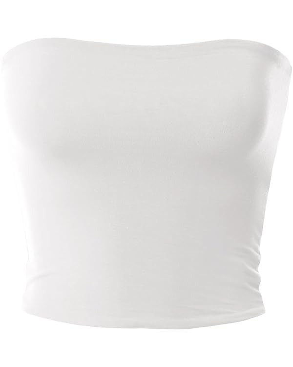 MixMatchy Women's Casual Strapless Basic Sexy Tube Top | Amazon (US)