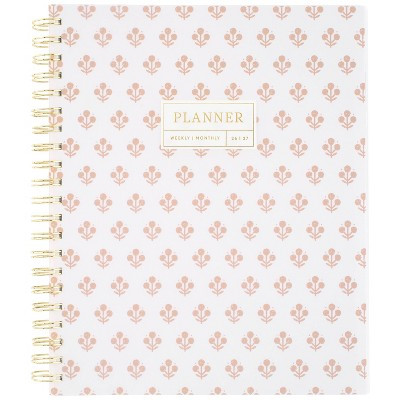 Sugar Paper Essentials 8.5"x11" Large Wirebound Frosted Poly 2026-2027 Weekly/Monthly Planner Rose Floral | Target