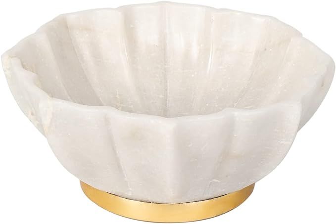 Godinger Marble Serving Bowl, Serving Bowl, Dessert Bowl, Salad Bowl, Appetizer Bowl with Gold Ba... | Amazon (US)
