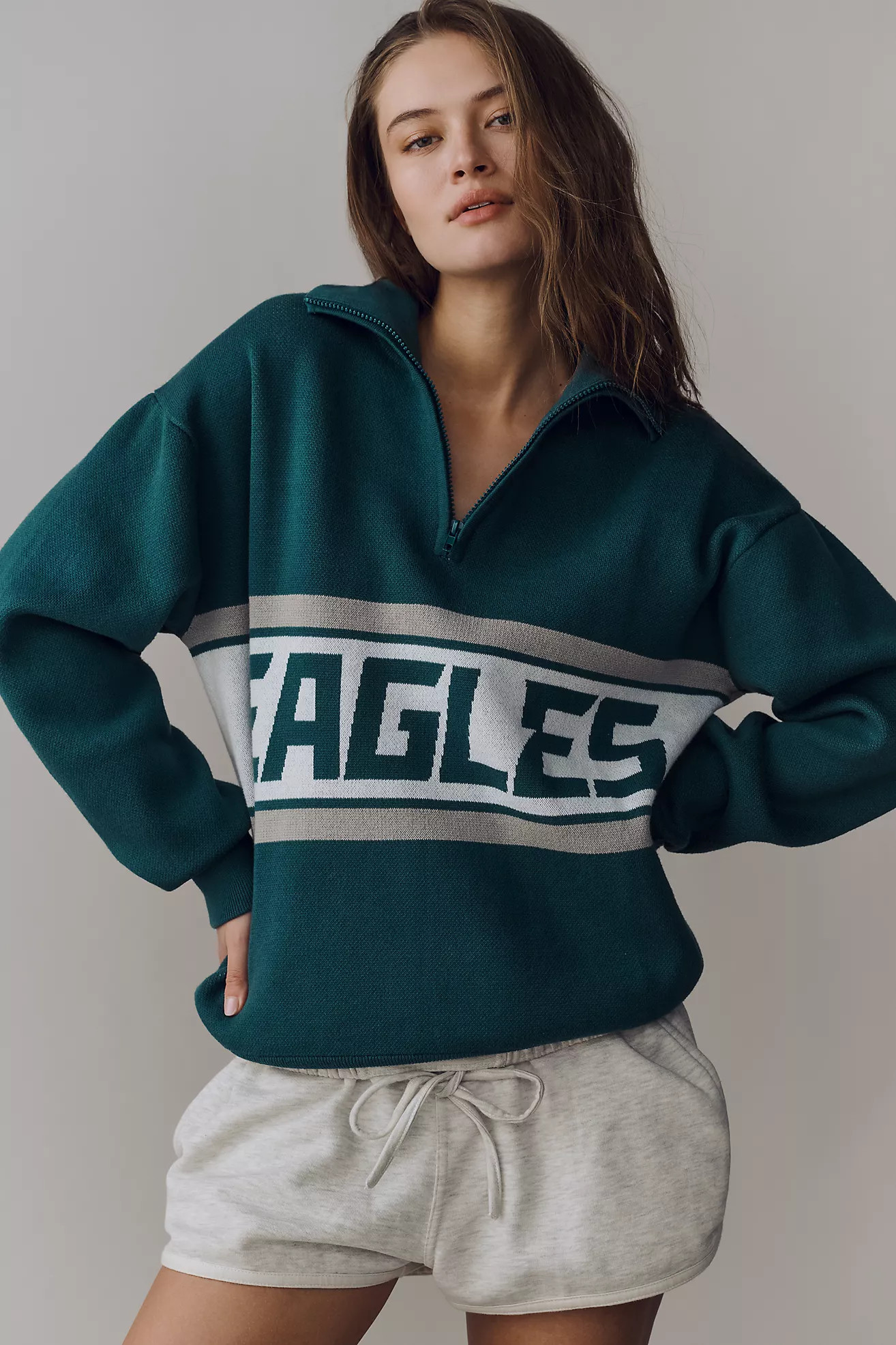 Terez 100% Cotton NFL Quarter-Zip Sweatshirt | Anthropologie (US)