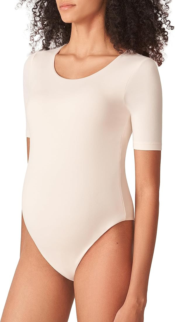 POSHDIVAH Women's Maternity Bodysuit Scoop Neck Short Sleeve T-Shirt Tops Jumpsuit Soft Pregnancy... | Amazon (US)