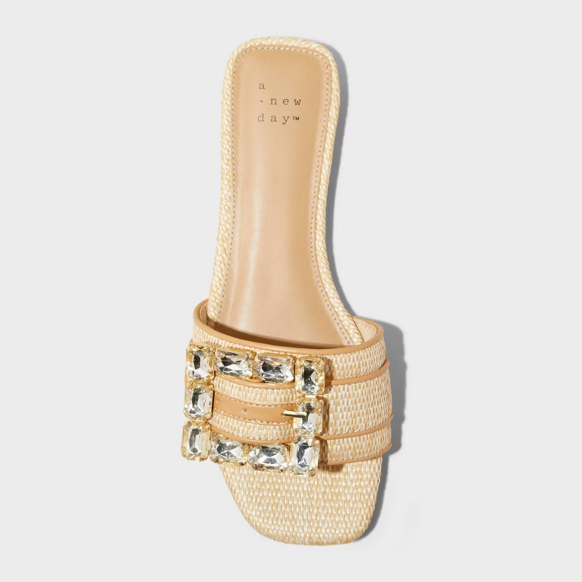 Women's Kelsey Rhinestone Buckle Slide Sandals - A New Day™ | Target