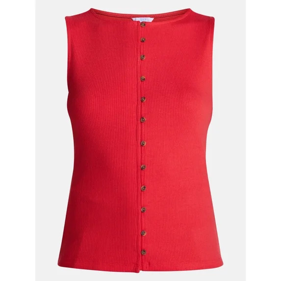 Time and Tru Women's Button Front Tank Top, Size XS-XXXL | Walmart (US)