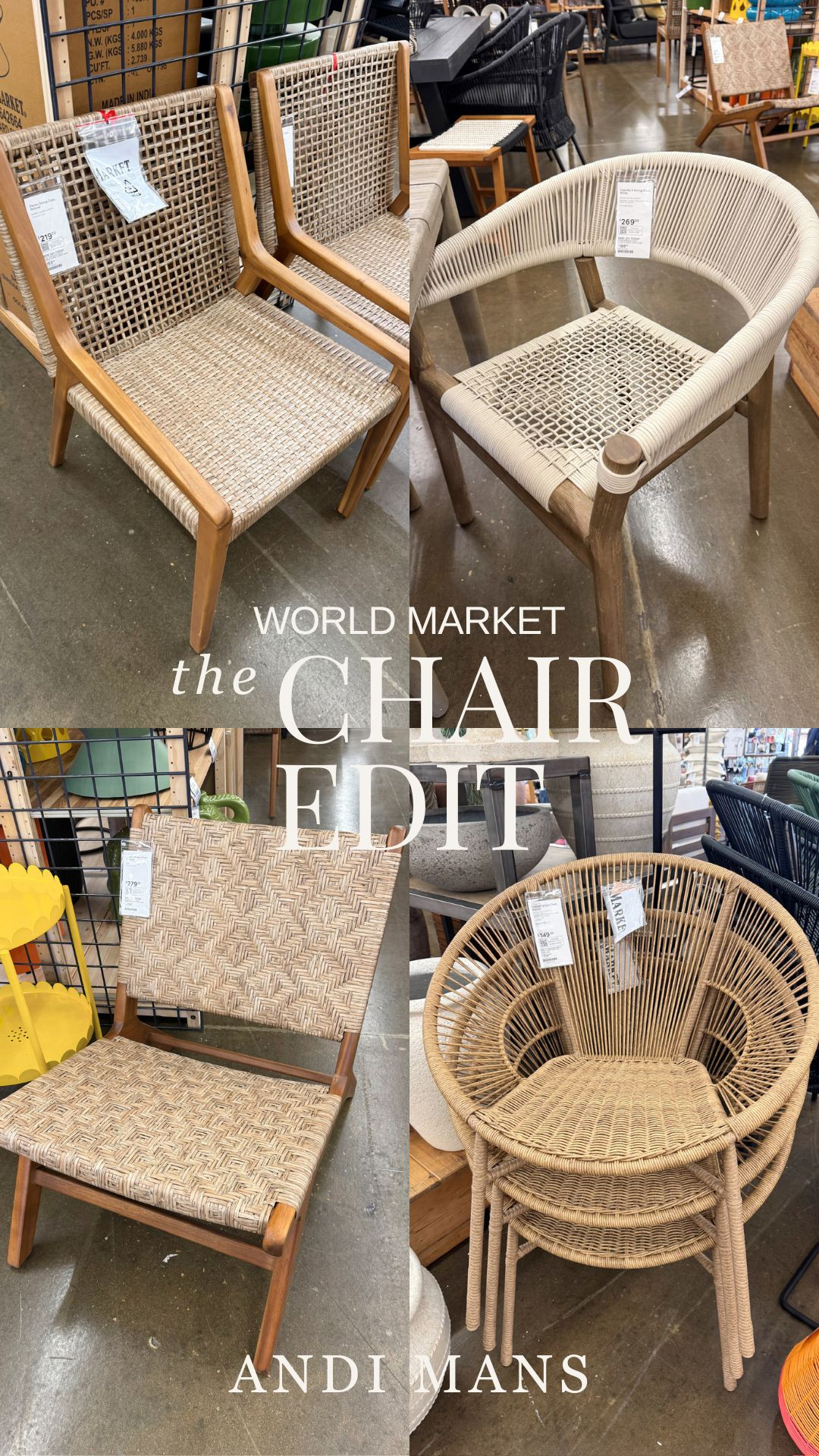 World Market chair finds! I’m loving all the texture and earthy tones—they have great options for both indoors and outdoors. 

 #LTKdayinmylife #LTKSeasonal #LTKHome