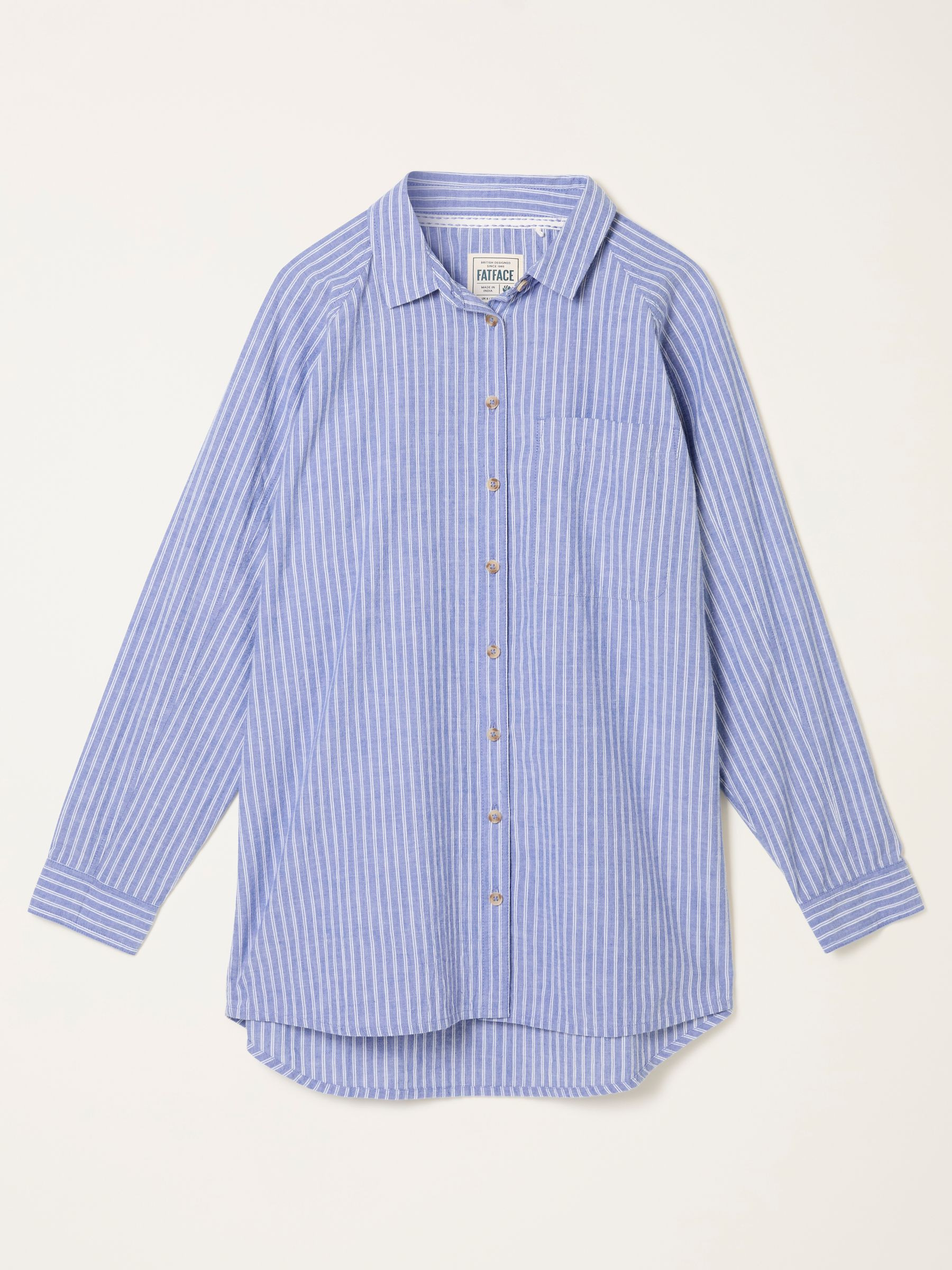 Bessie Blue Regular Stripe Shirt | Fat Face