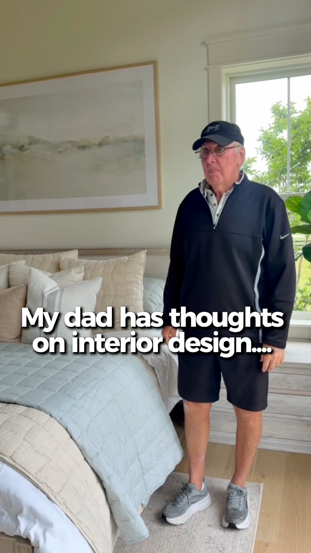 Dad takes a tour of our bedroom and gives his design thoughts.... 

Everything is tagged below. The blue quilt is Mist from Quince though it looks gray in photo.

#LTKHome