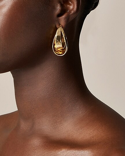 Interlocked teardrop hoop earrings | J. Crew US