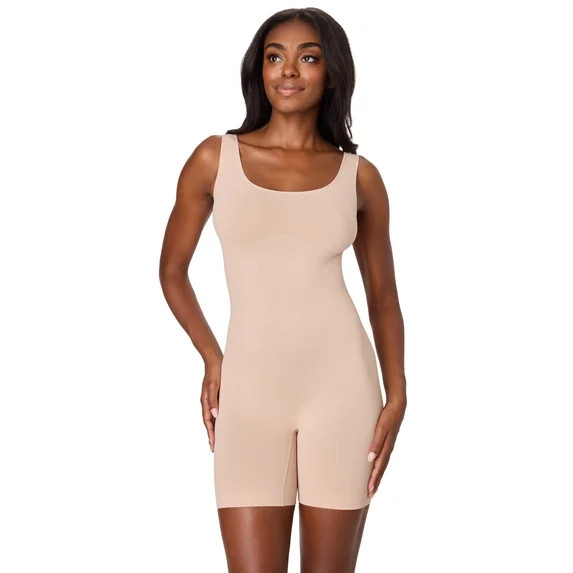 Maidenform Women's Shapewear Seamless Firm Control Mid-Thigh Bodysuit, Sizes up to 3XL | Walmart (US)
