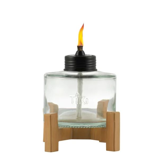 TIKI Brand Elevated 5 inch Glass Tabletop Torch Natural - Walmart.com | Walmart (US)