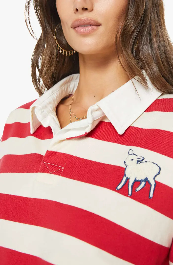 The Boxy Match Stripe Cotton Rugby Shirt | Nordstrom