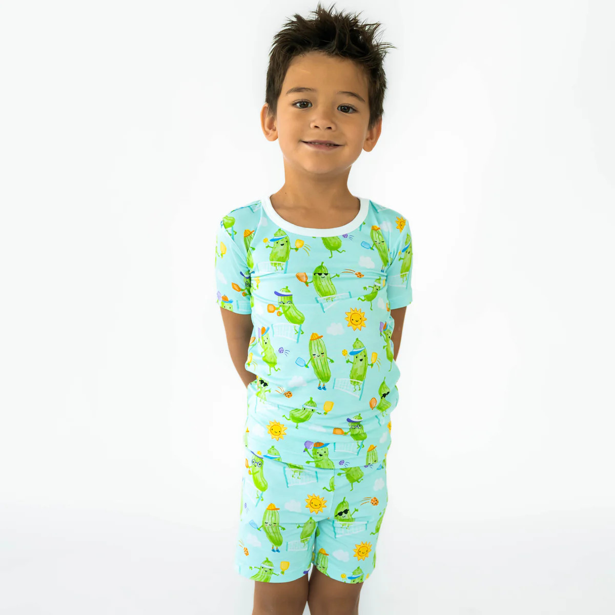 Pickle Power Two-Piece Short Sleeve & Shorts Pajama Set | Little Sleepies