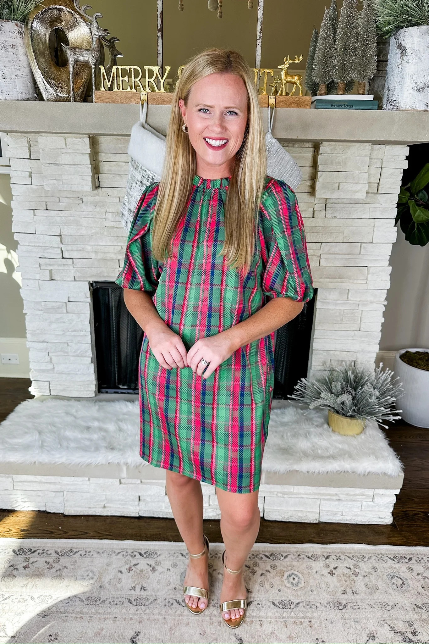 The Libby Plaid About You Green Dress by Michelle McDowell | Jules & James Boutique