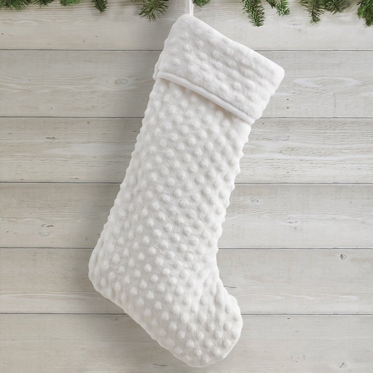 My Texas House Madison Bright White Embossed Christmas Stocking, 21" | Walmart (US)