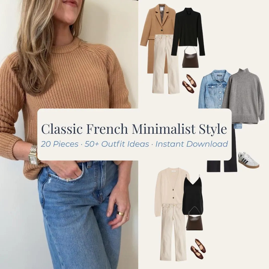 Classic French Capsule Wardrobe | 20 Pieces 50+ Outfit Ideas | Parisian Chic Minimalist Style | D... | Etsy (US)