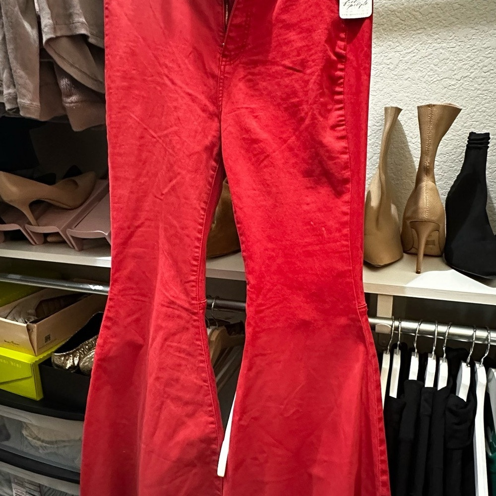 NWT Free People Scarlet Red Denim Jeans | Poshmark