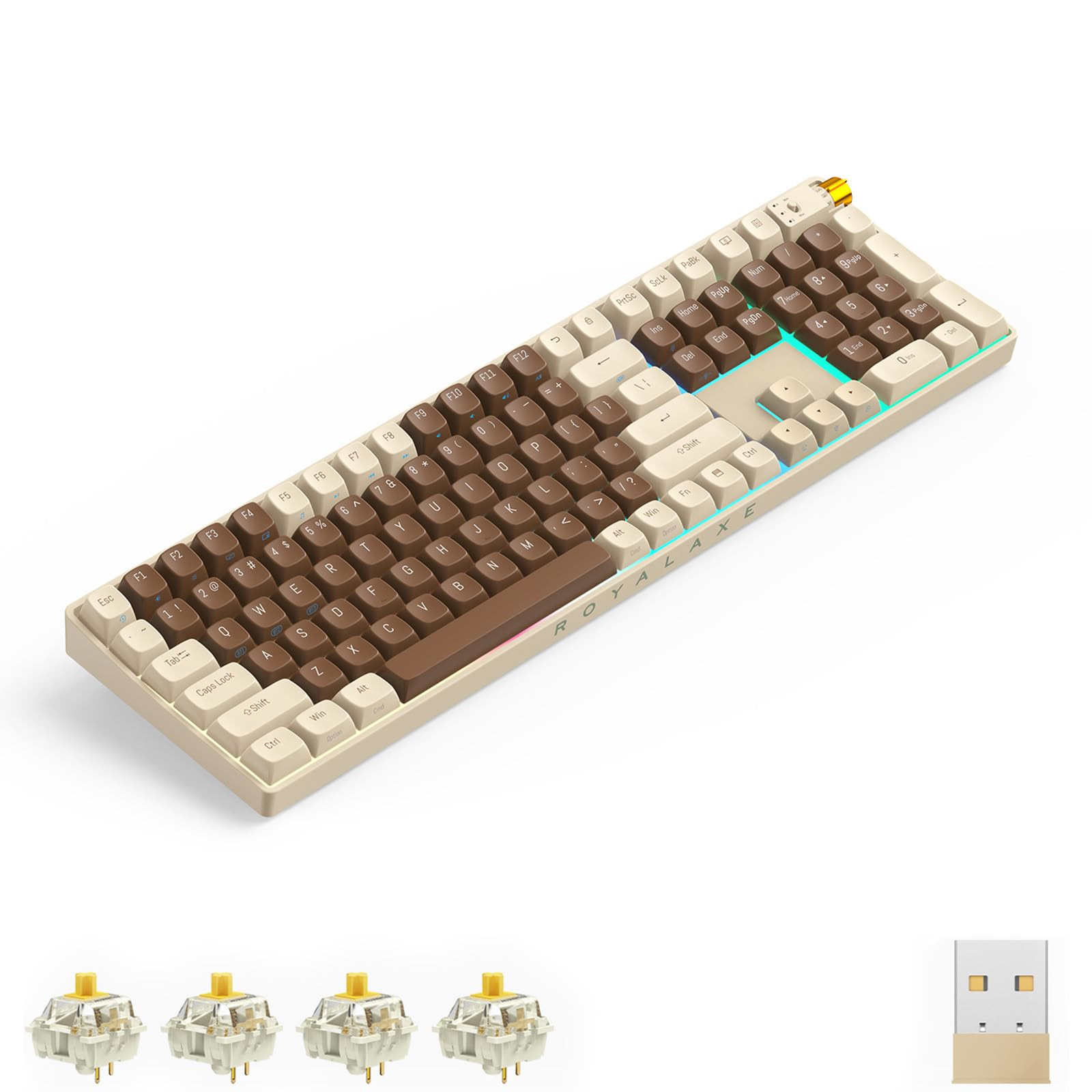 R108 Wireless Mechanical Keyboard, Gateron G Pro 3.0 Yellow Switch, Hot Swappable Wired/Bluetooth... | Amazon (US)