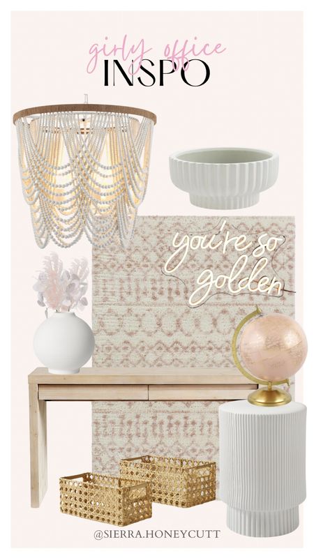 Girly Office inspo!!! 

Neutrals, pink, champagne, gold, floral, chandelier, home, decor, decorating, decorations, vase, desk, work from home 

#LTKstyletip #LTKhome #LTKfamily