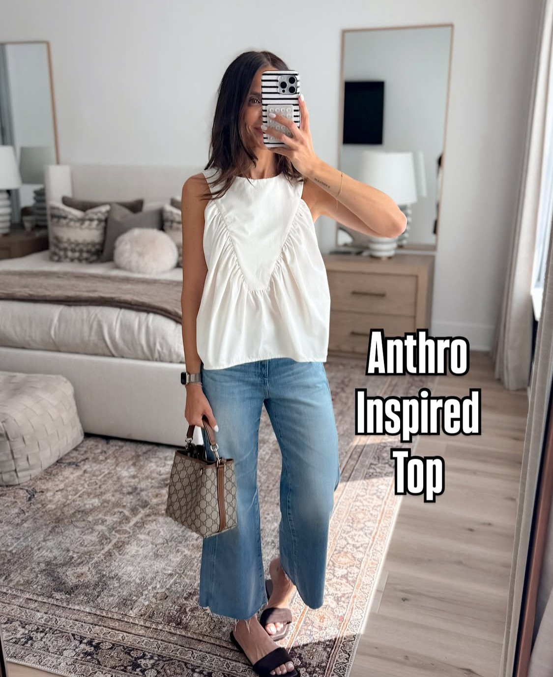 Anthro inspired white top chic women's fashion affordable elevated wear Annabrstyle 

#LTKdayinmylife #LTKOver40 #LTKootd