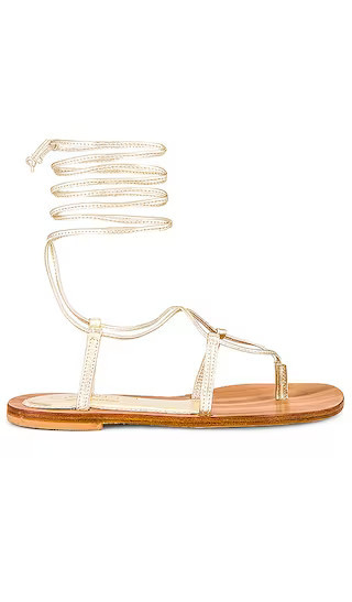 Molentis Lace Up Sandal in Laminate Gold | Revolve Clothing (Global)