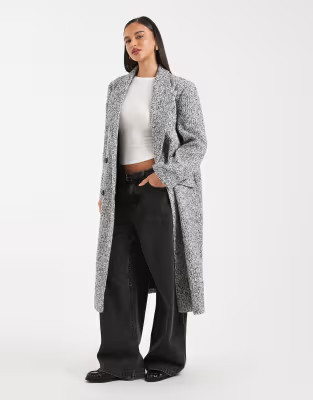 ASOS DESIGN oversized dad coat in mono herringbone | ASOS | ASOS (Global)