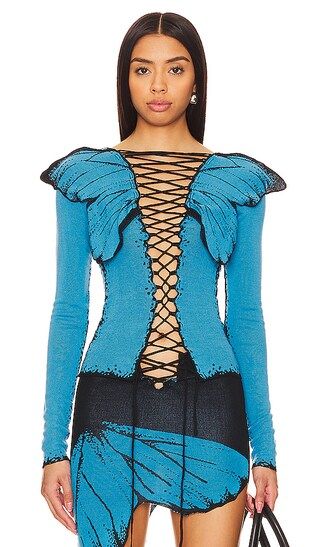 Butterfly Top in Blue | Revolve Clothing (Global)
