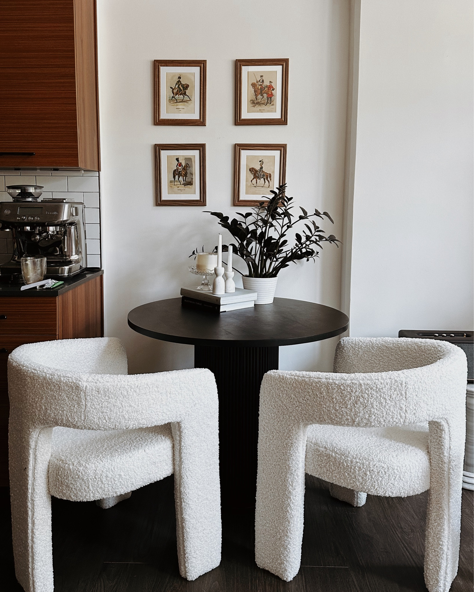 Favorite table setup for our small apartment dining area! Super comfortable chairs, and the black round fluted pedestal dining table makes a great decor piece 

#LTKStyleTip #LTKHome