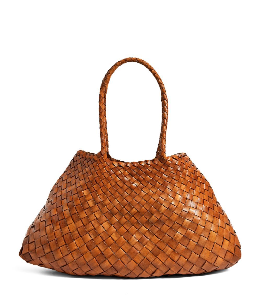 Large Leather Woven Santa Croce Tote Bag | Harrods