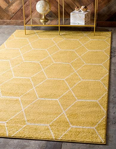 Unique Loom Trellis Frieze Collection Area Rug-Modern Morroccan Inspired Geometric Lattice Design, 4 | Amazon (US)