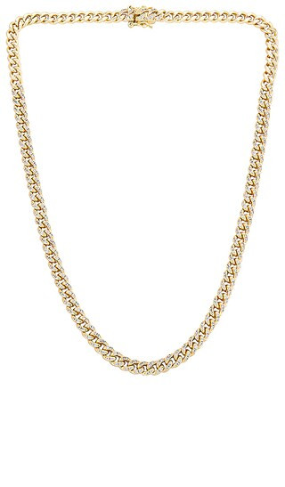 Celine Pave Curb Link Chain in Gold | Revolve Clothing (Global)