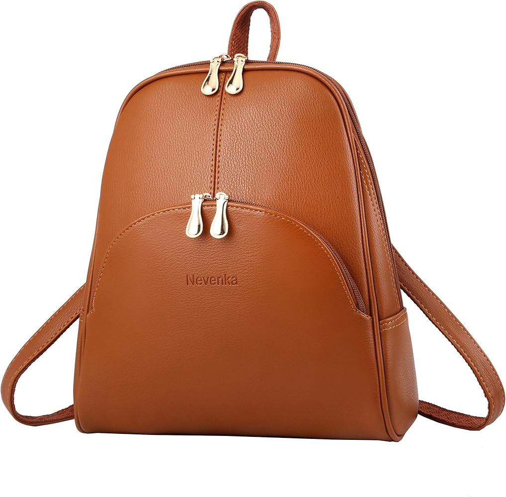 Nevenka Backpack Purse for Women Casual Shoulder Bag PU Leather Zipper Closure Adjustable Strap | Amazon (US)