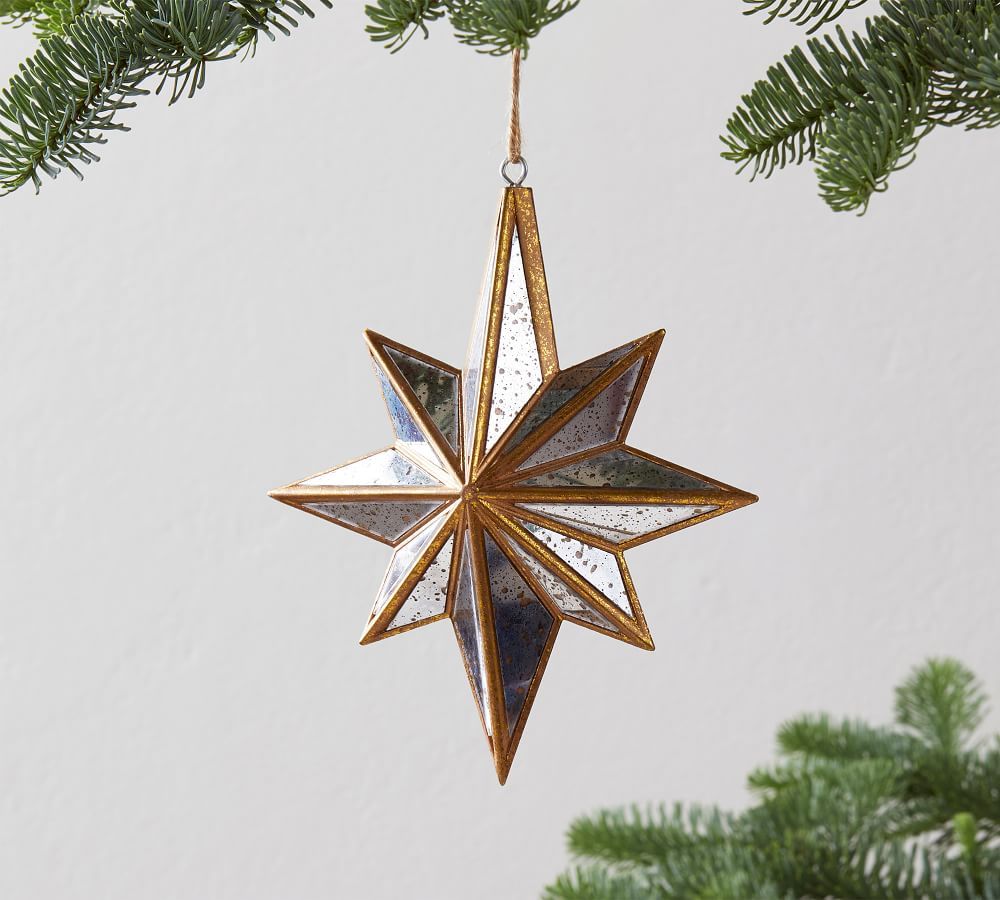Mirrored Gold Star Ornament | Pottery Barn (US)