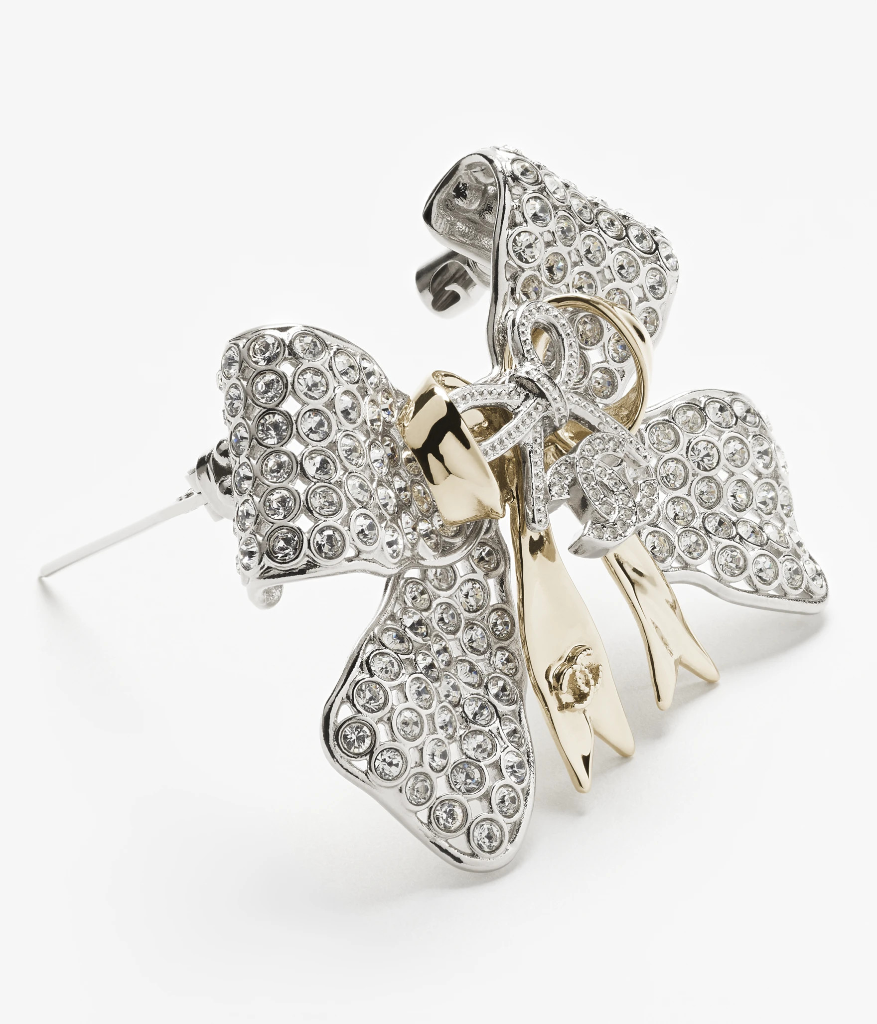 Brooch - Metal & strass, silver, gold & crystal — Fashion | CHANEL | Chanel, Inc. (US)