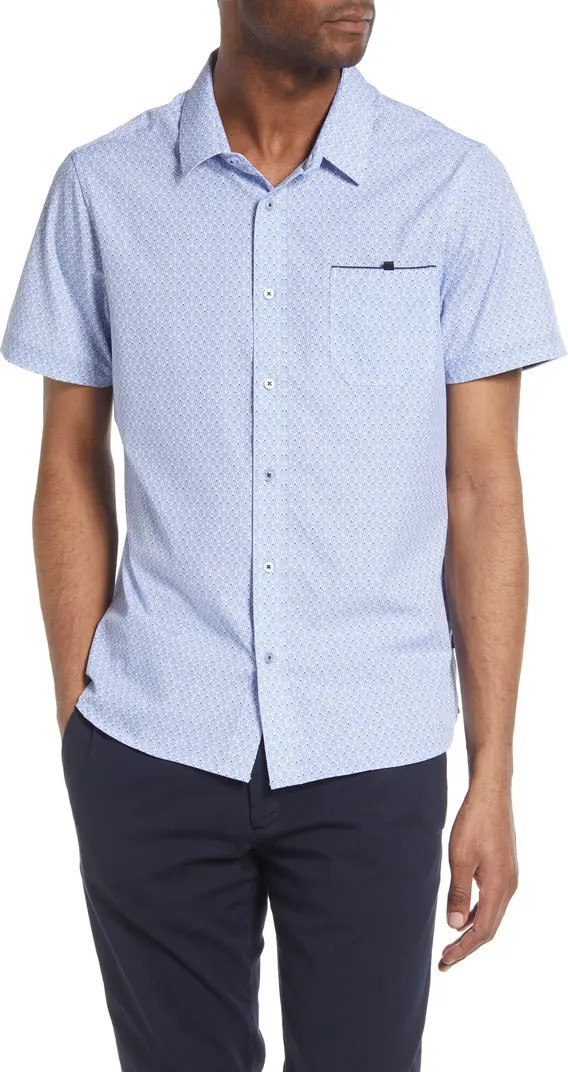 7 Diamonds Digital Dash Performance Short Sleeve Button-Up Shirt | Nordstrom | Nordstrom