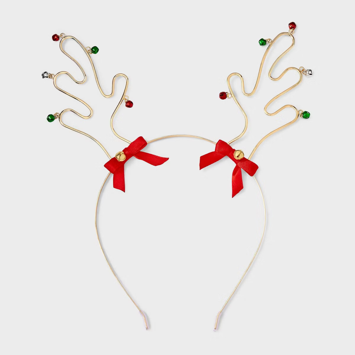 Reindeer Antler With Bow Headband - Gold | Target