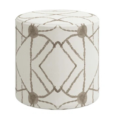 Epaulette 18'' Wide Round Striped Standard Ottoman | Wayfair North America