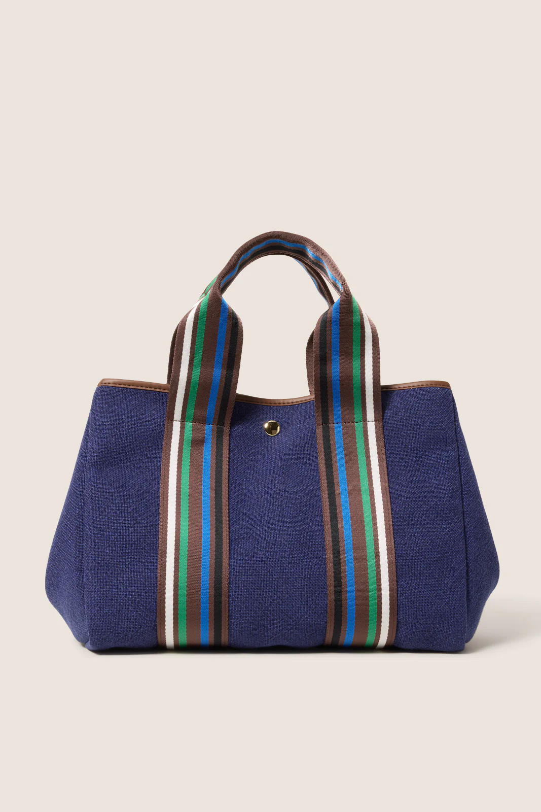 EVEREVE Women's Lizzie Varsity Canvas Tote Bag, Blue | Evereve