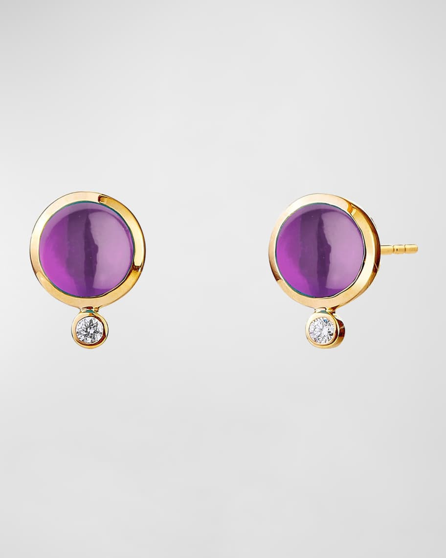 Small Candy Amethyst and Diamond Stud Earrings | Neiman Marcus